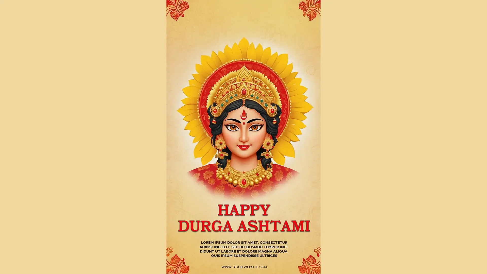 Festive Durga Ashtami Greetings Instagram Story Card image